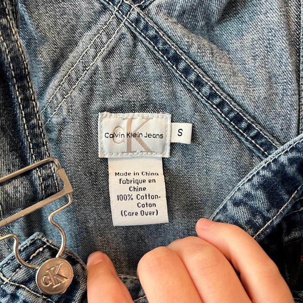 Vintage Calvin Klein CK jeans Y2K baggy overalls size small - Picture 7 of 15